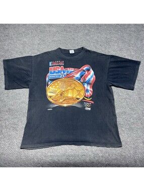 Vintage 1992 Salem Usa Olympics Basketball Games T-Shirt XL Rare Men’s Black